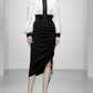 Sharp Look Contrast Zipper Top With High Waist Pencil Skirt Set - Ships in 24 Hrs