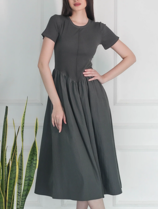 Smart Casual Charcoal Grey Dress
