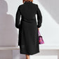 Smart Sequin Patchwork Mid Length Black Shirt Dress