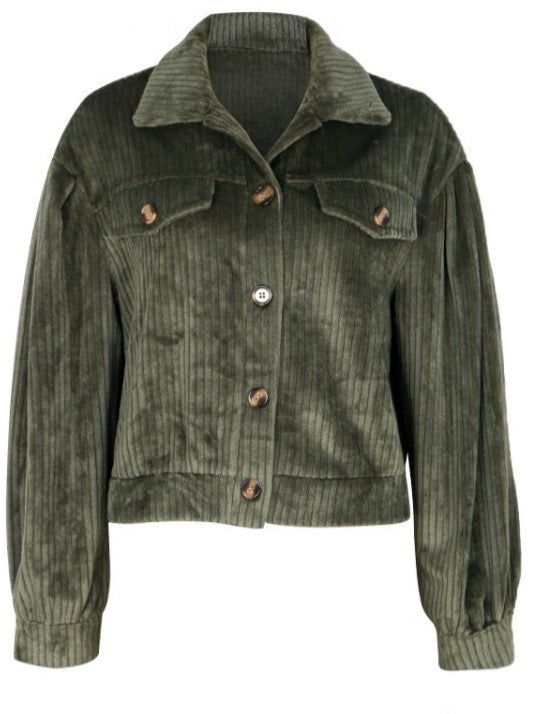 Smart Solid Army Green Jacket