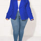 Smart Solid Color Lapel Plus Blue Jacket