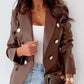 Smart Solid PU Fitted Coffee Coat