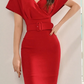 Sophisticated Bodycon Red Pencil Dress