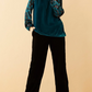 Stunning Blue Velvet Floral Top