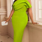 Stylish Green Solid Fitted Sleeveless Dress
