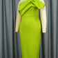 Stylish Green Solid Fitted Sleeveless Dress