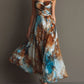 Stylish Sleeveless Flowy Blue Maxi Dress