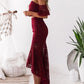 Super Stylish Backless Lace Top With Mermaid Skirt Wine Red Set