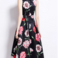 Timeless Black Floral Print Party Dress