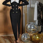 Trendy Colorblock Hem Split Doll Collar Long Sleeve Dress