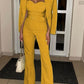 Ultramod Jumpsuit With Blazer Coat Yellow Set - Ships in 24 Hrs