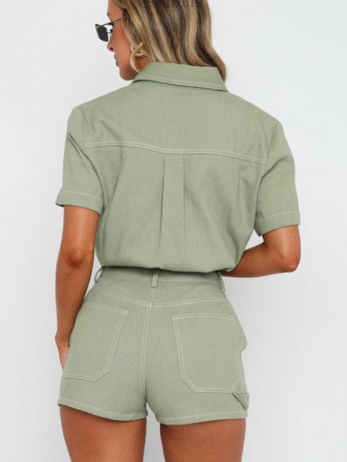 Ultramod Shirt With Shorts Green Set - Ships in 24 Hrs