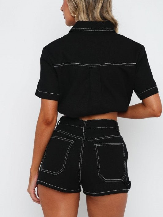 Ultramod Shirt With Shorts Black Set