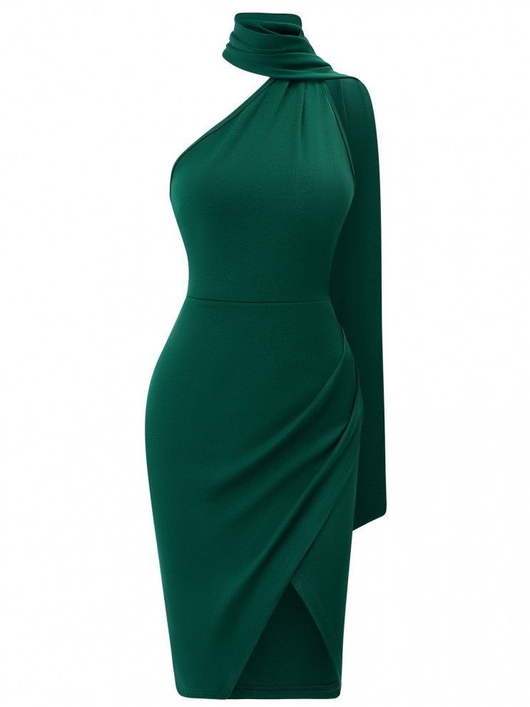Unique Sexy Slim Sleeveless Green Dress