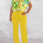 Vibrant Printed Shirt With Pants Yellow Set