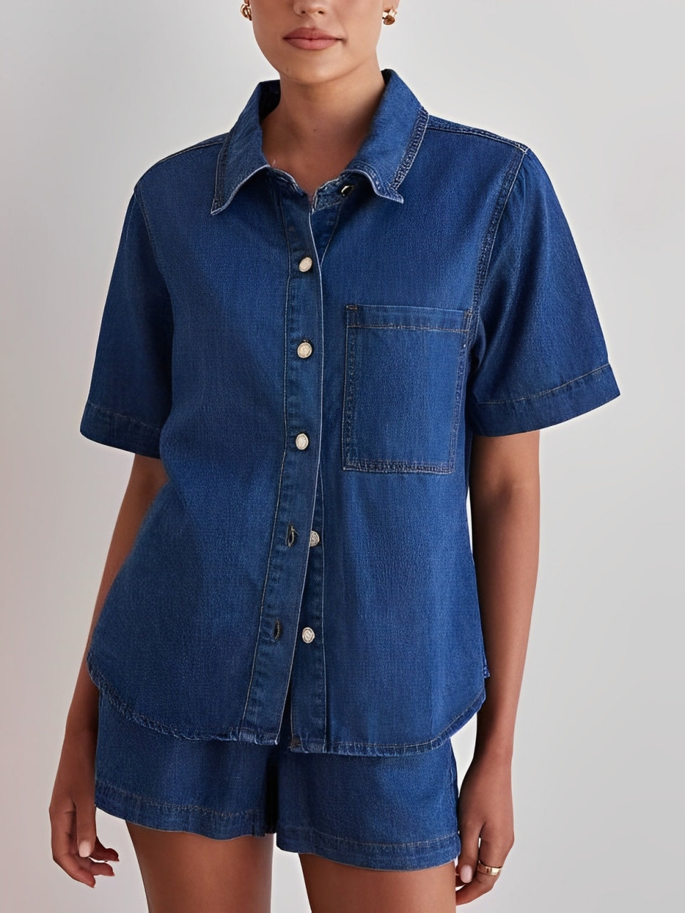Vintage Denim Shorts Co ord Set