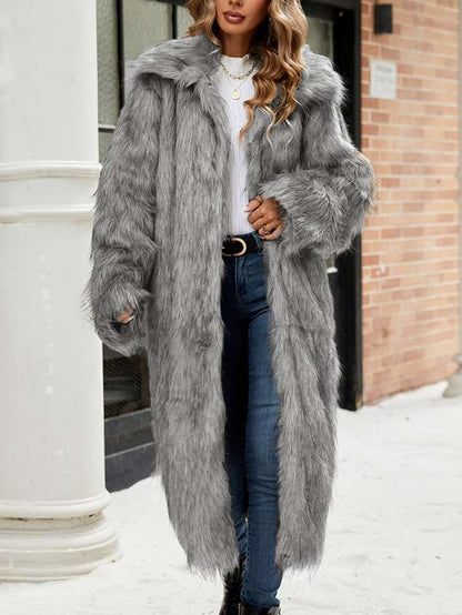 Winter Exclusive Long Lapel Grey Coat