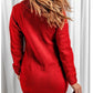 Winter Style Turtle Neck Long Sleeve Red Sweater Dress- Ships in 24 Hrs