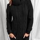 Winter Style Turtle Neck Long Sleeve Black Sweater Dress - Ships in 24 Hrs