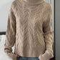 Winter Wear Pullover Long Sleeve Solid Khaki Sweater