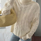 Winter Wear Pullover Long Sleeve Solid Apricot Sweater