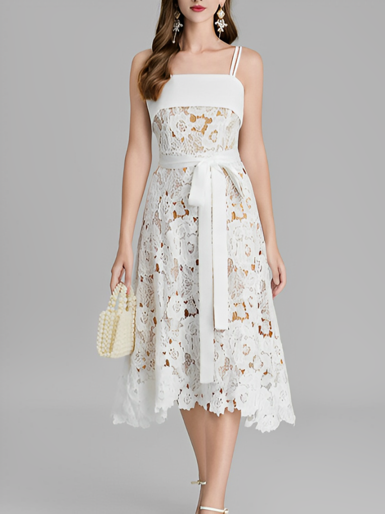 Beautiful Crochet Lace A Line Dress
