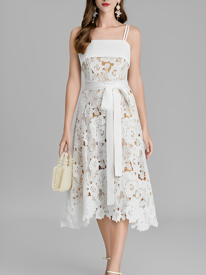 Beautiful Crochet Lace A Line Dress