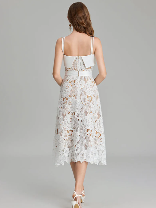 Beautiful Crochet Lace A Line Dress