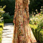 Beautiful Floral Tie Waist Long Sleeve Shirt Dress