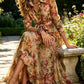Beautiful Floral Tie Waist Long Sleeve Shirt Dress