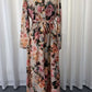 Beautiful Floral Tie Waist Long Sleeve Shirt Dress
