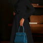 Beautiful Flower Decor Long Sleeve Swing Black Midi Dress