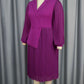 Beautiful Solid Lantern Sleeve Pleated Purple Dress