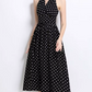 Bohemian Retro Dot French Style Black Dress