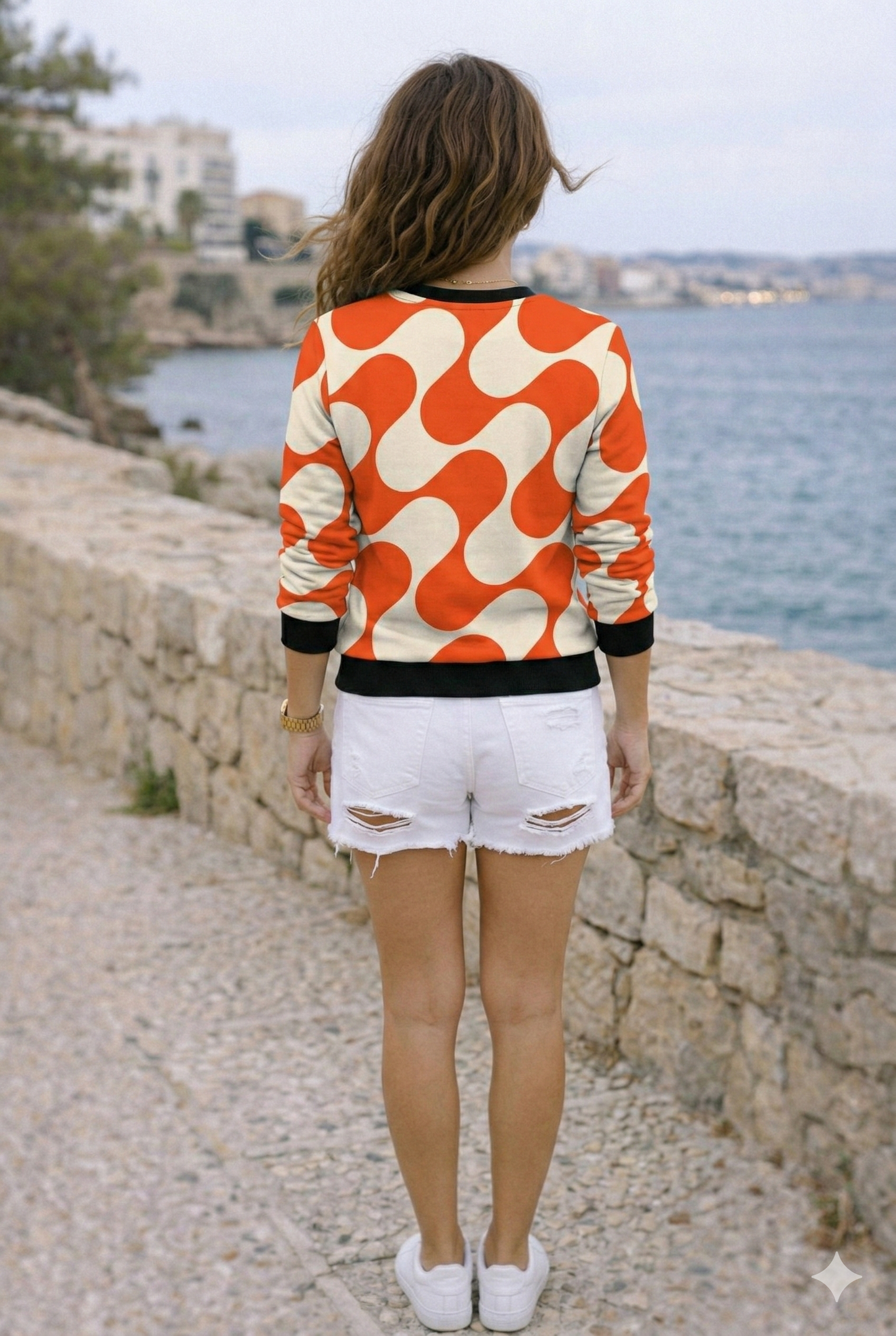 Bright Wave Print Multicoloured Sweatshirt