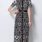 Charming Peter Pan Collar Single Breasted Short Sleeve Black Lace Dress