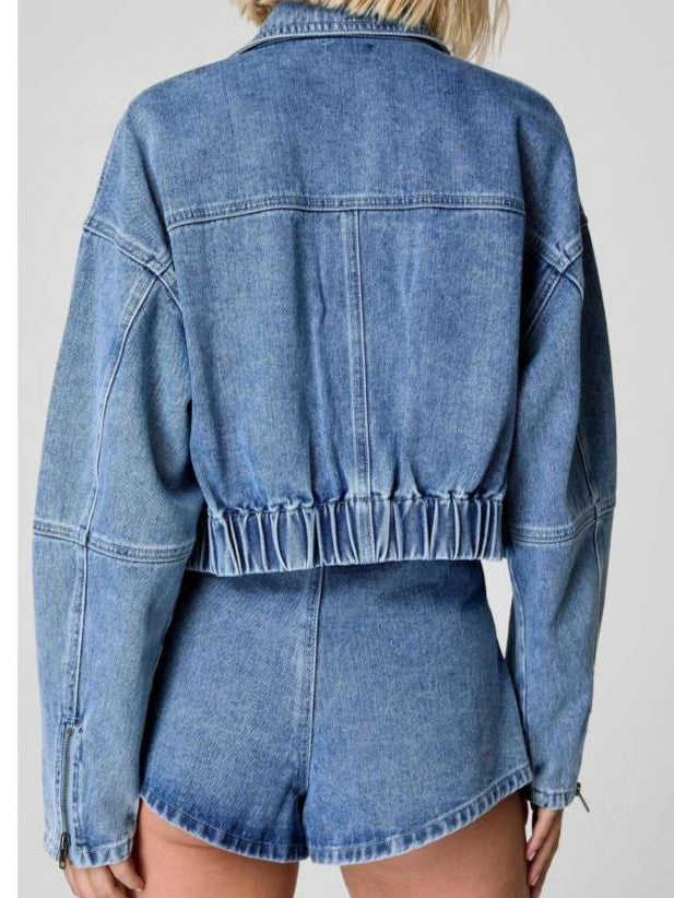 Chic Cargo Denim Jacket Co Ord Set