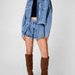 Chic Cargo Denim Jacket Co Ord Set