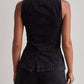 Chic Denim Button Up Shorts Black Co ord Set
