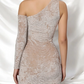Chic One Shoulder Velvet Bodycon Dress
