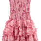 Chic Rose Applique Short Pink Dress