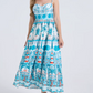 Chic Vintage Boho Printed Summer Swing Sundress