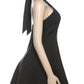 Chic Zipper Halter Backless A Line Black Mini Dress