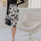 Classy Black Knit Top With Skirt Co ord Set