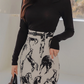 Classy Black Knit Top With Skirt Co ord Set