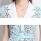 Classy Lace Lapel Short Sleeve Single Breasted Slim Pencil Dress