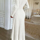 Classy Mid Rise Long Sleeve White Dress