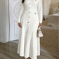 Classy Mid Rise Long Sleeve White Dress