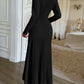 Classy Mid Rise Long Sleeve Black Dress