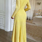 Classy Mid Rise Long Sleeve Yellow Dress